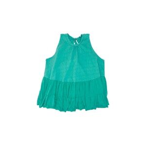 Free People Right On Time Tiered Tie-Back Sleeveless Tunic in Green – Medium